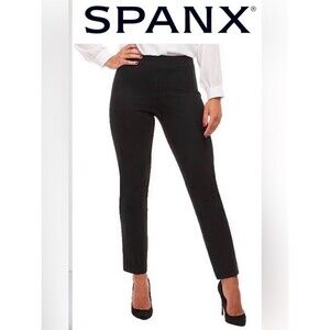 Spanx High Waist Straight Leg Ponte Pants Black Size XS Petite 20254Q Classic